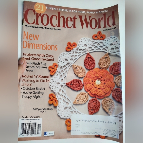 Vintage Crochet World Magazine October 2013 Crocheting - Picture 1 of 9